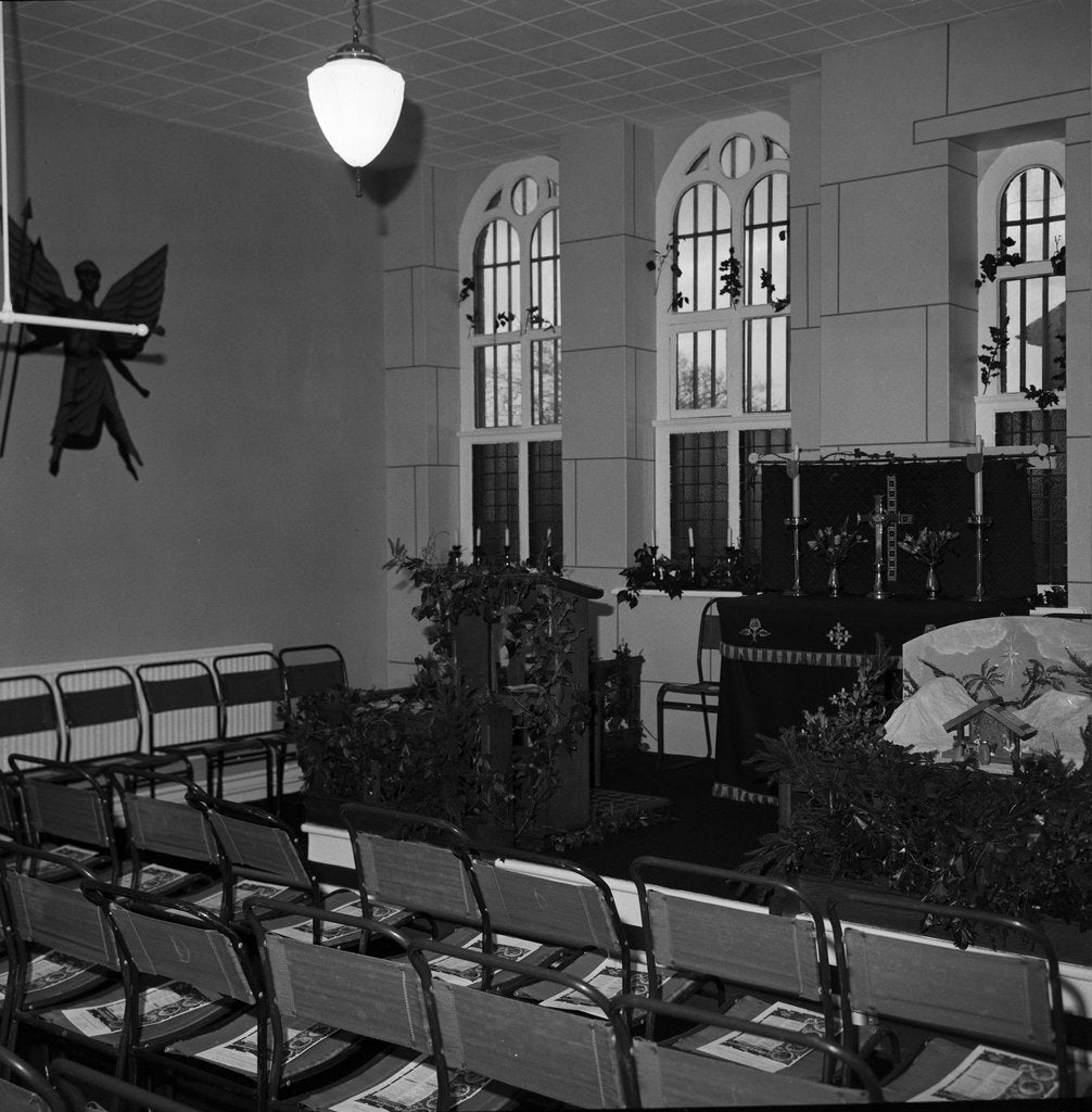 Detail of Isle of Man Prison Chapel decorated for Christmas by Manx Press Pictures