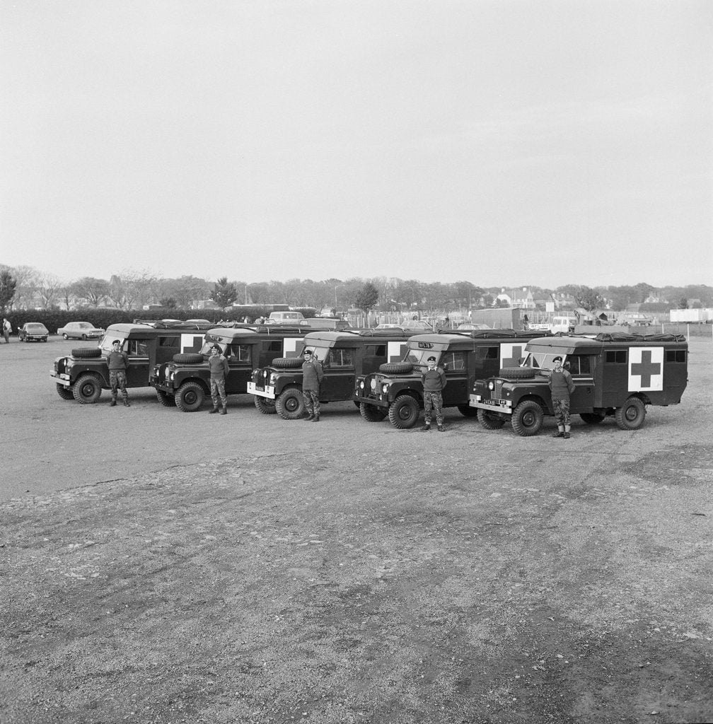 Detail of Army ambulances, The Grandstand, Douglas by Manx Press Pictures