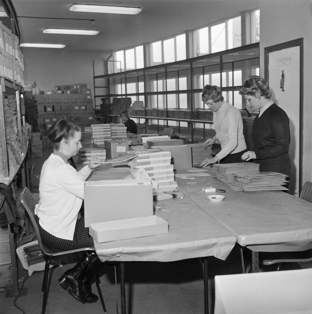 Detail of Isle of ManTourist Board guide sorting, Sea Terminal, Douglas by Manx Press Pictures