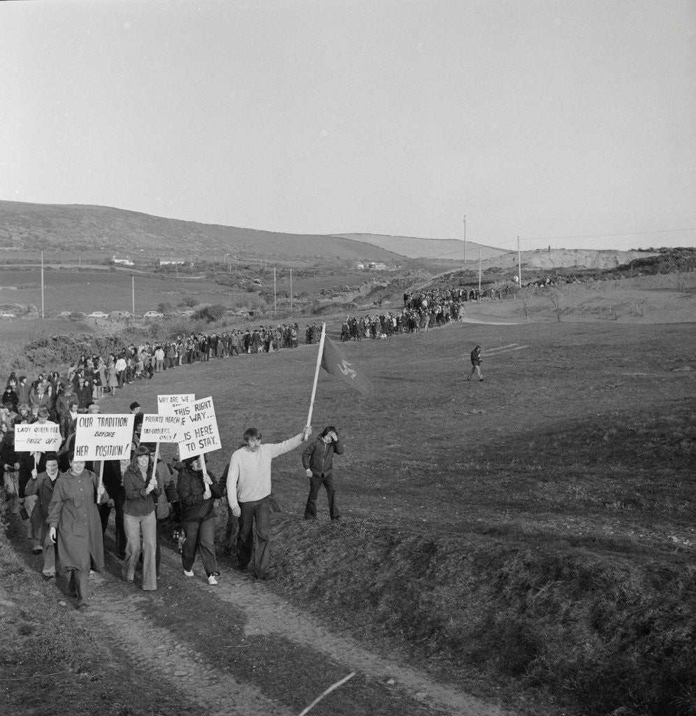 Detail of Protest march at Peel by Manx Press Pictures