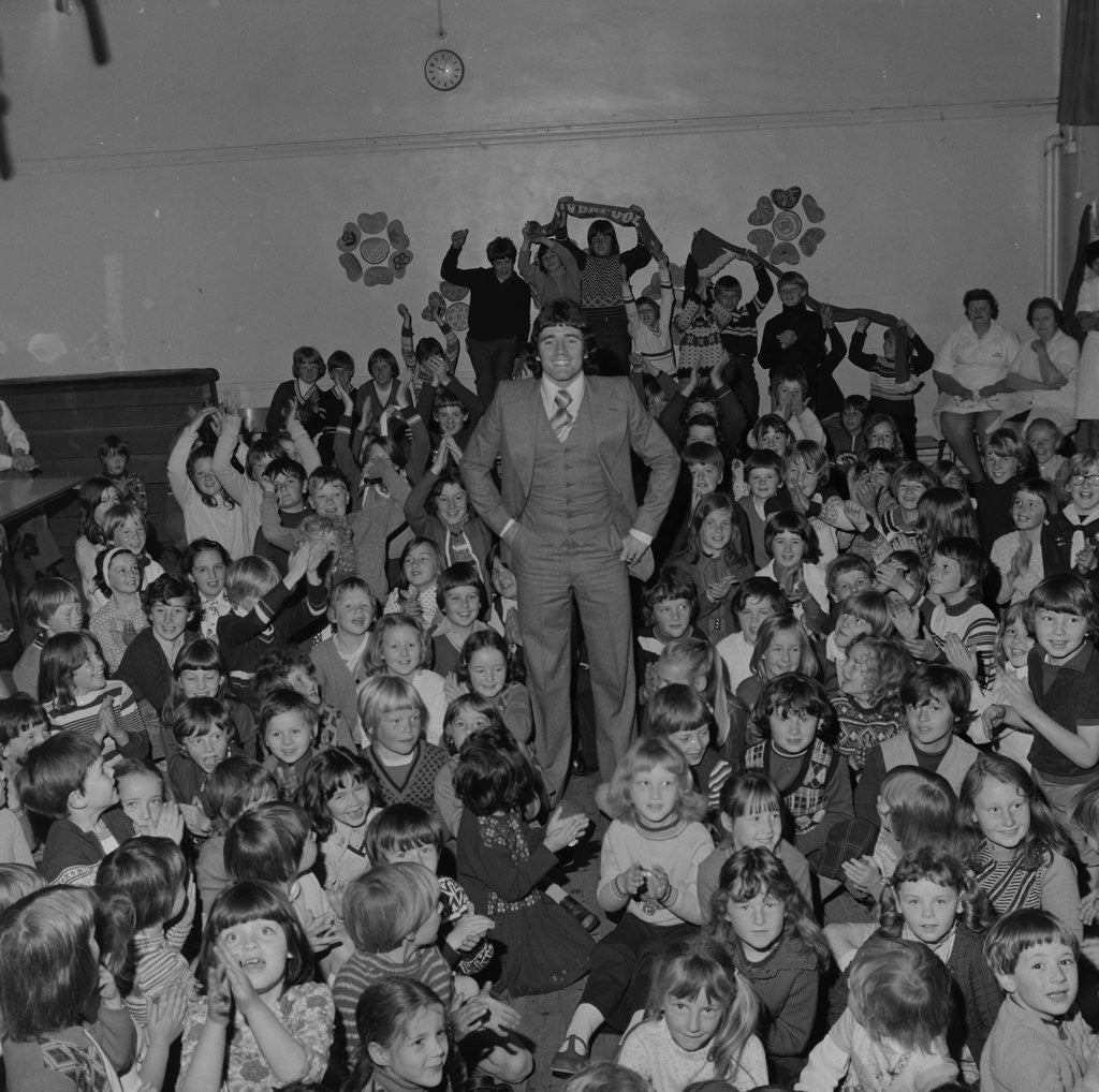Detail of Kevin Keegan at Laxey School by Manx Press Pictures