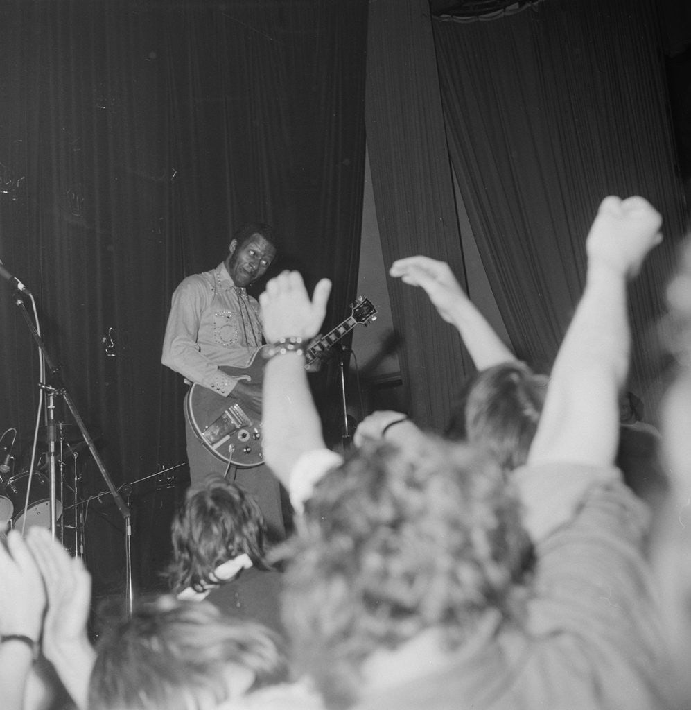 Detail of Chuck Berry on stage at the Lido by Manx Press Pictures
