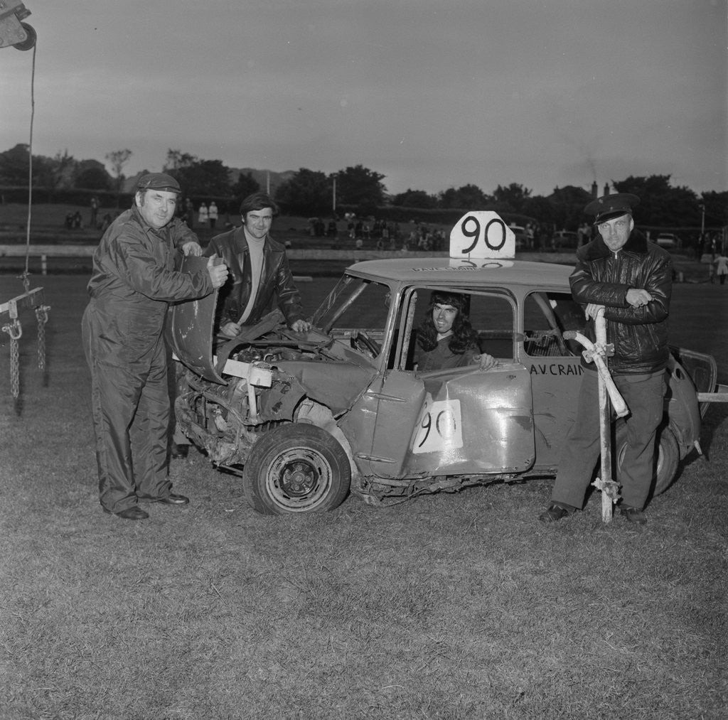 Detail of Stock car racing (Dave Craine in driver's seat) by Manx Press Pictures