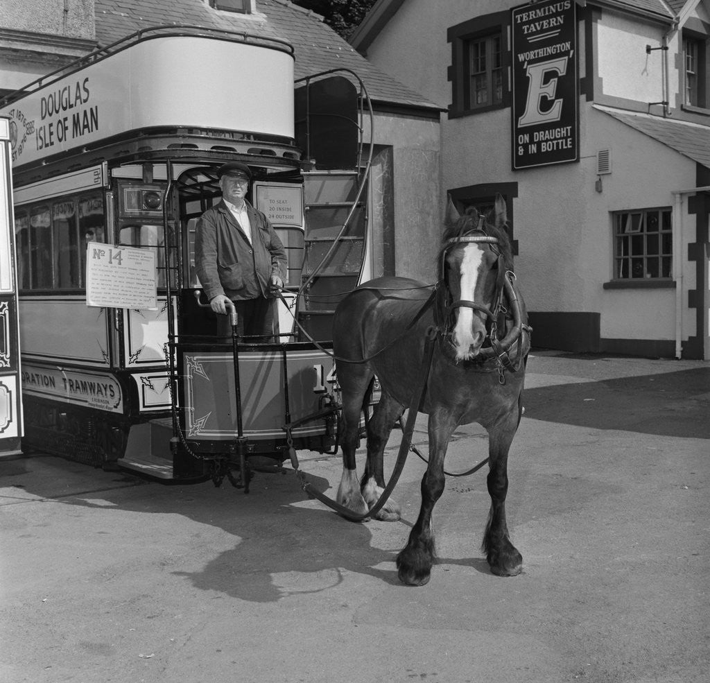 Detail of Jack Dugdale, horse tram driver by Manx Press Pictures