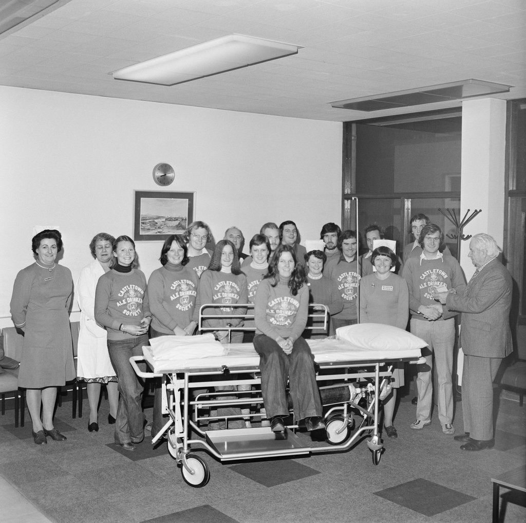Detail of Castletown Ale Drinkers Society presentation to Noble's Hospital, Douglas by Manx Press Pictures