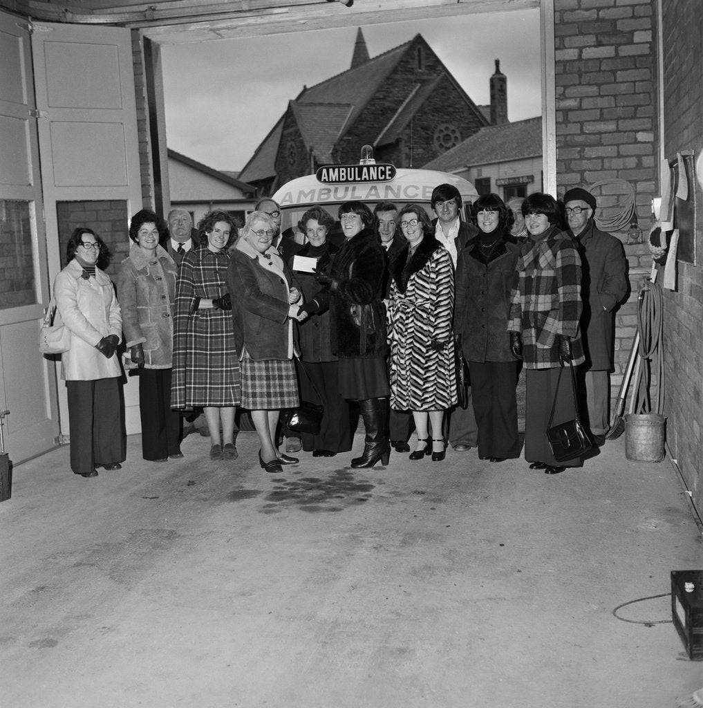 Detail of Cheque presentation to Rushen Ambulance by Manx Press Pictures