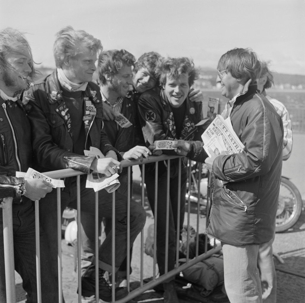 Detail of TT bikers waiting to leave on the boat by Manx Press Pictures