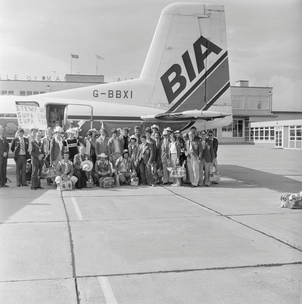 Detail of Commonwealth Games Team arrives home by Manx Press Pictures