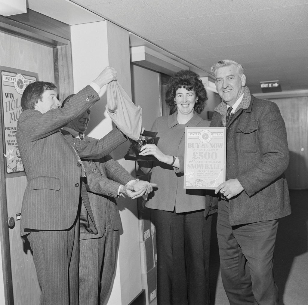 Detail of First £500 winner, Manx Lottery by Manx Press Pictures