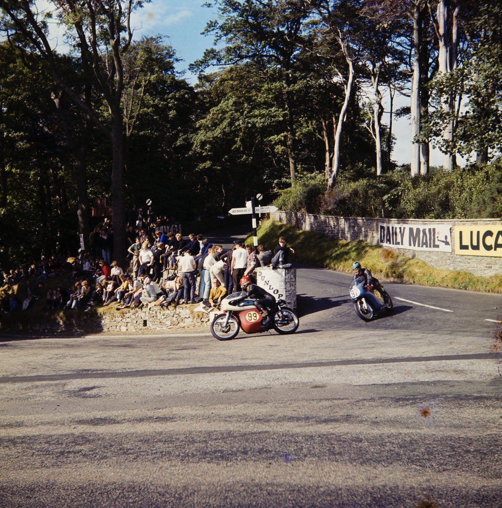 Detail of Motorcycle racing by Manx Press Pictures