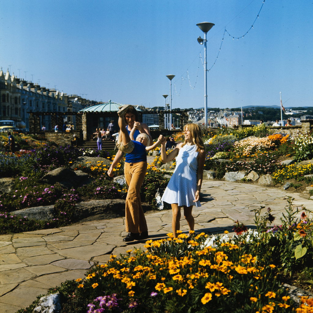 Detail of Holidaymakers in sunken gardens, Douglas Promenade by Manx Press Pictures