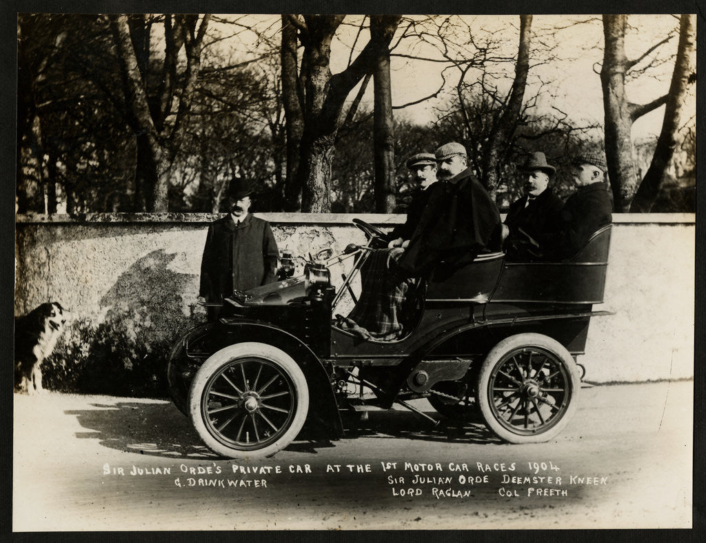 Detail of Sir Julian Orde's private motorcar at the first motorcar races 1904 by Anonymous