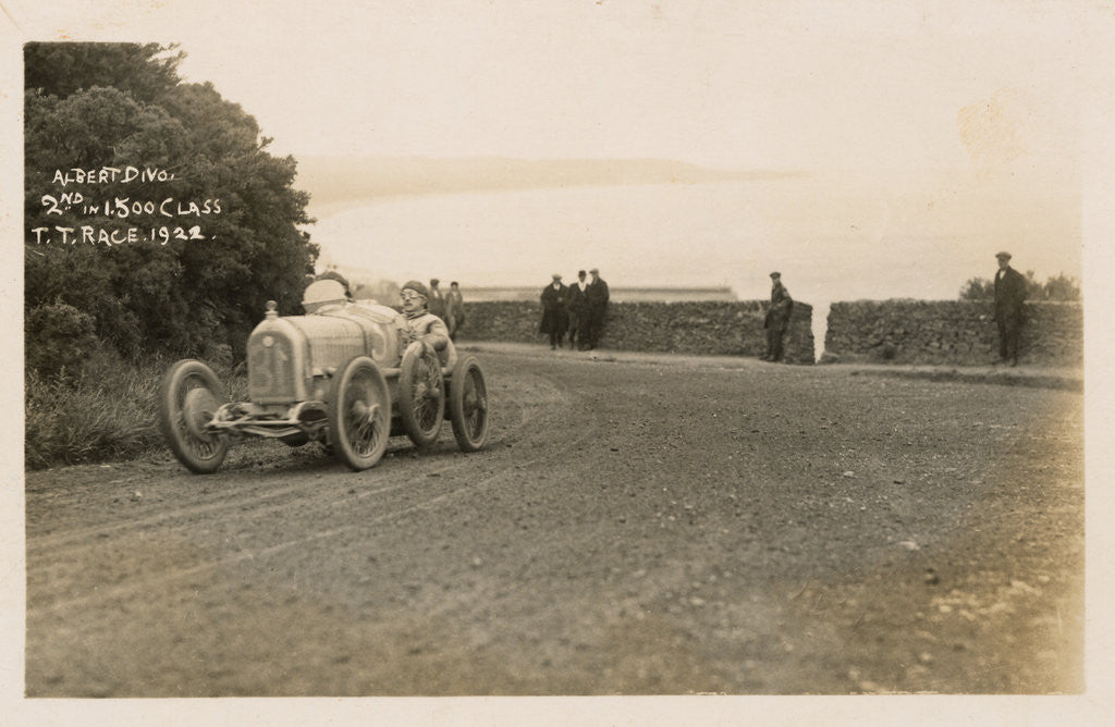 Detail of Albert Divo in a Talbot-Darracq, 1922 Tourist Trophy motorcar race by Anonymous