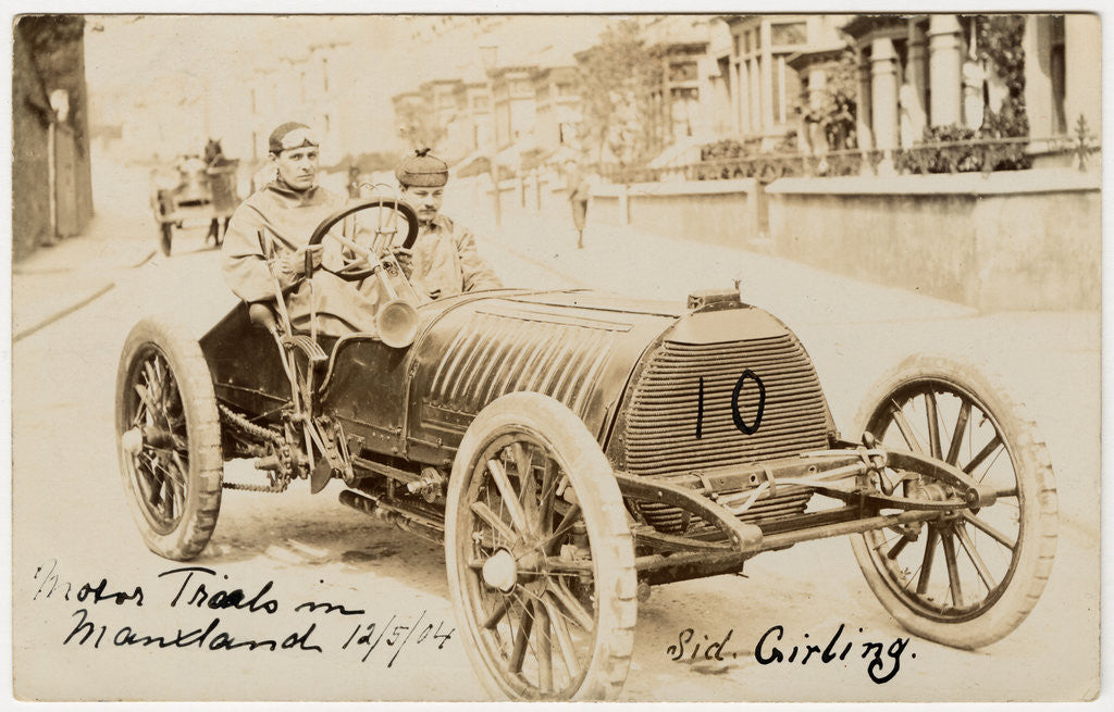 Detail of Sid Girling in a Wolseley, 1904 Gordon Bennett Trials by Anonymous