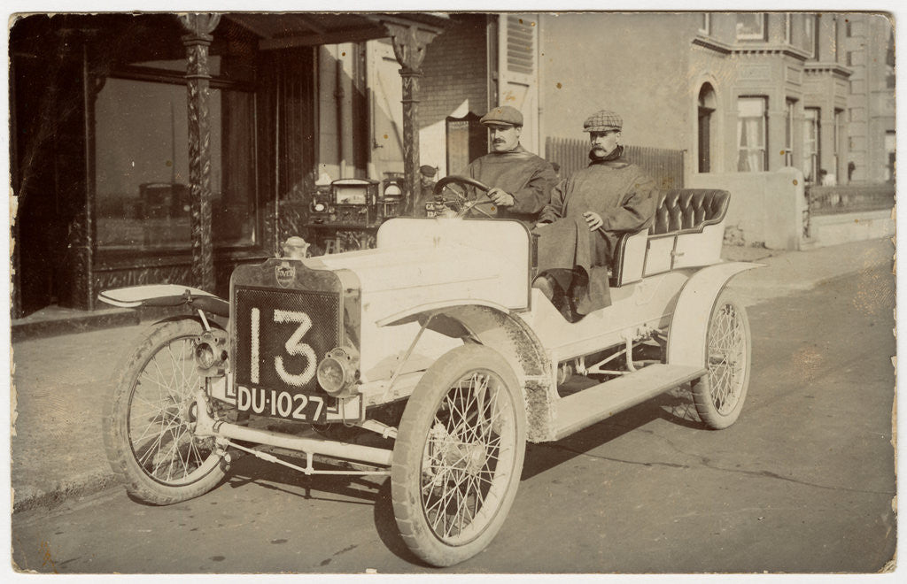 Detail of T.C. Pullinger in a Beeston Humber, 1907 Tourist Trophy motorcar race by Anonymous