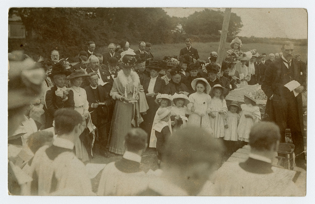 Detail of Laying the foundation stone of Ballaugh Parish Hall, 1909 by George Bellett Cowen