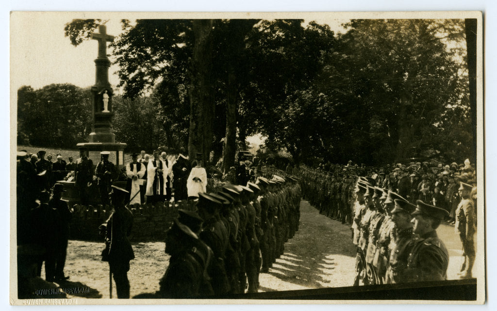 Detail of War memorial service at Lezayre by George Bellett Cowen