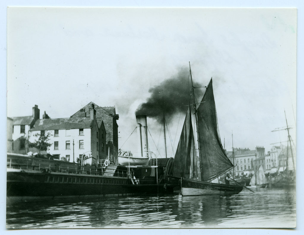 Detail of Douglas Inner Harbour and shipping by John Miller Nicholson