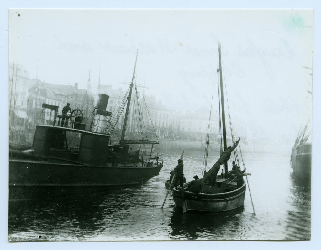 Detail of Douglas Inner Harbour and shipping by John Miller Nicholson