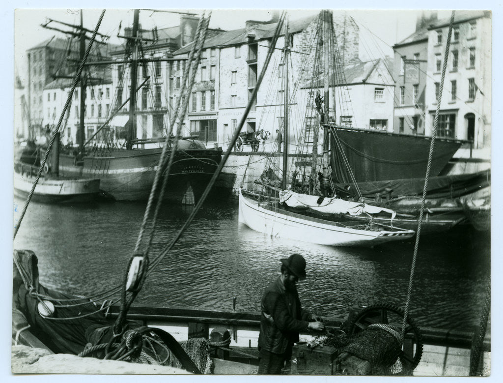 Detail of Douglas Inner Harbour and shipping by John Miller Nicholson