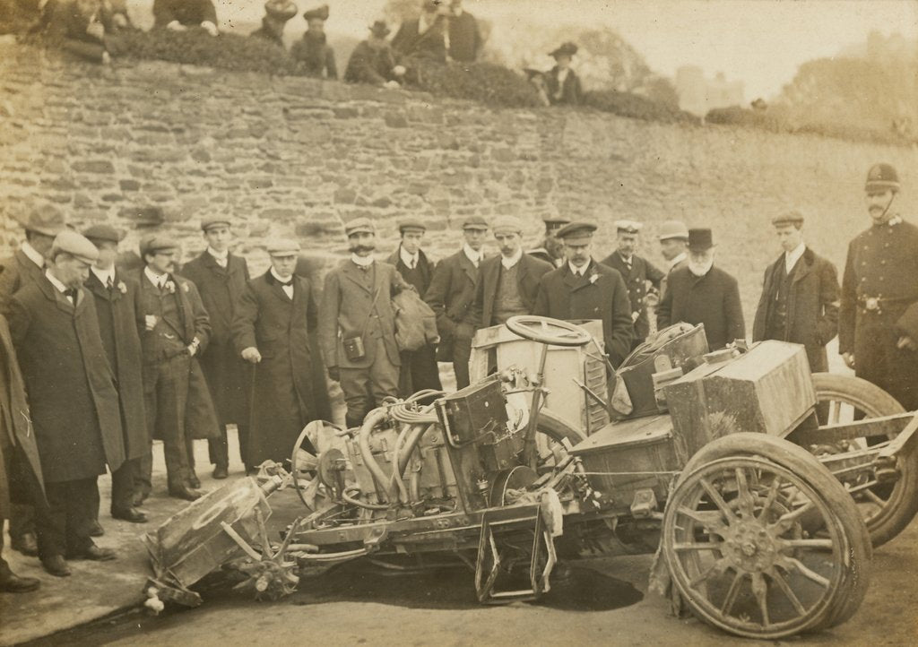 Detail of W.T. Clifford Earp, crash at 1904 Gordon Bennett Trials by Unknown