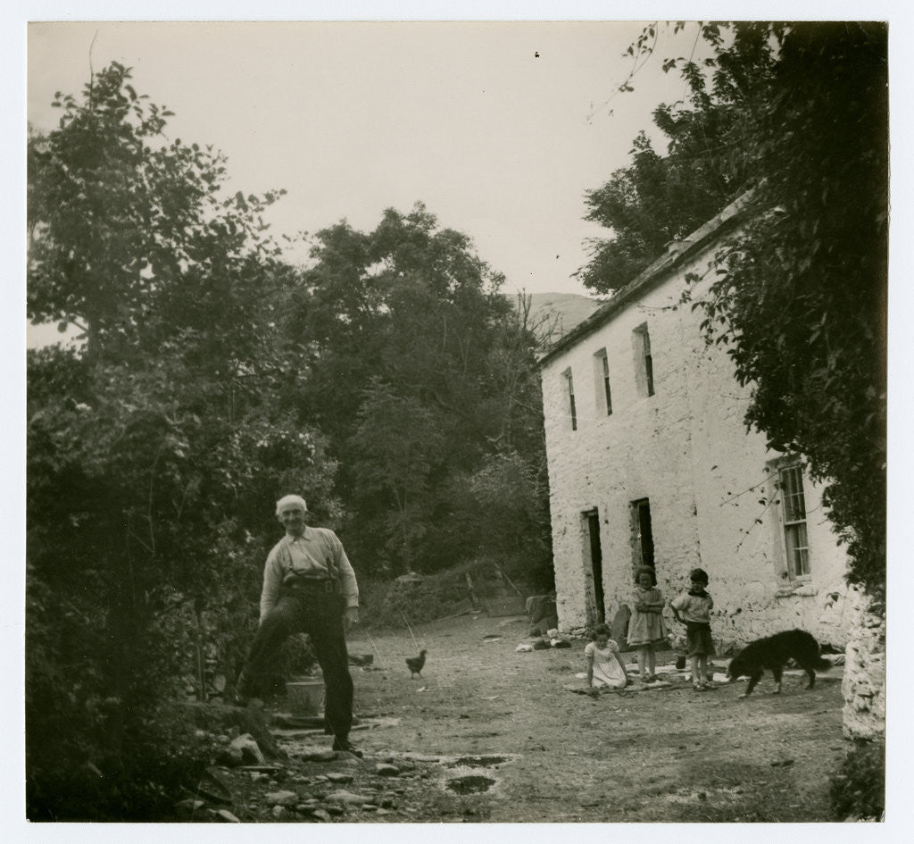 Detail of John Christian in his farmyard, behind Sulby woollen mill by Anonymous