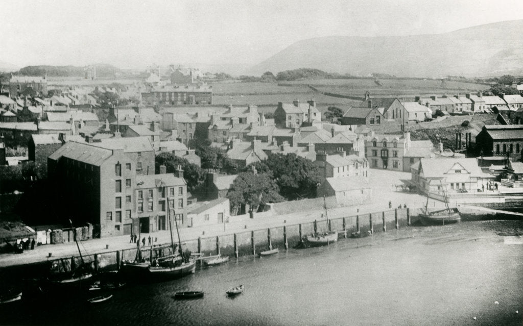 Detail of Aerial view of Peel town and harbour by Unknown