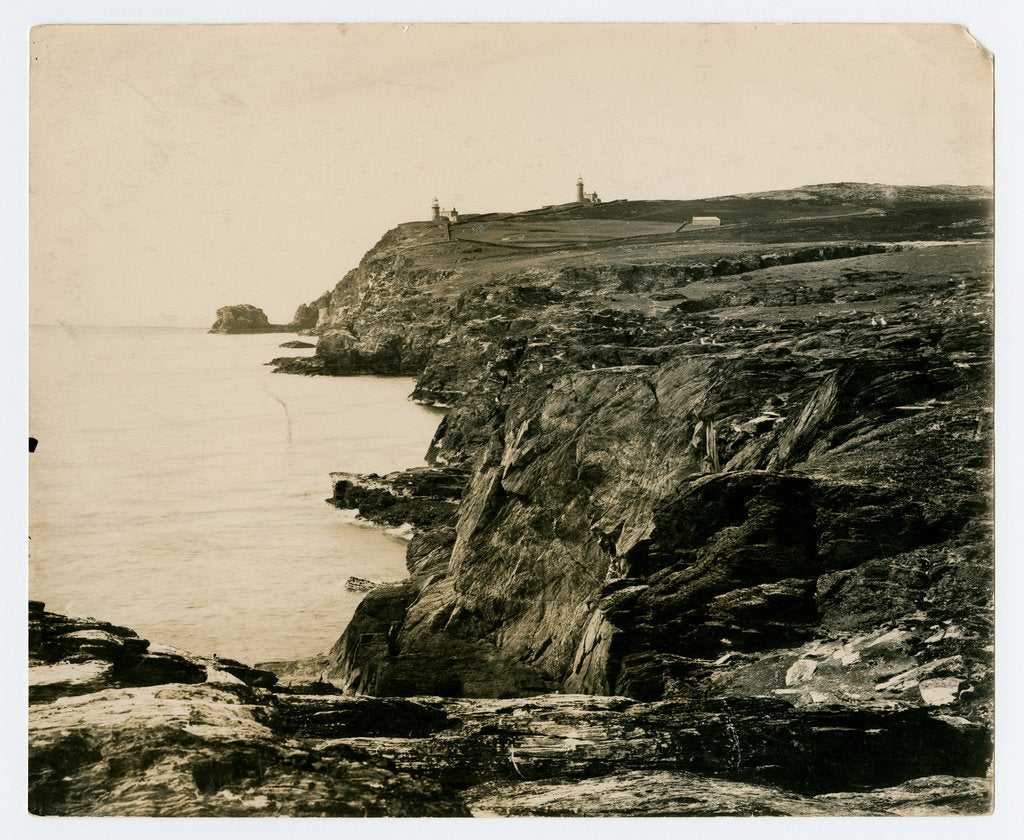 Detail of Calf of Man, twin lighthouses by George Bellett Cowen