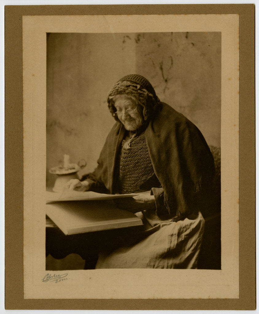 Detail of Mrs Morrison, Ballaugh Glen, study of an old Manx woman over 90 by George Bellett Cowen