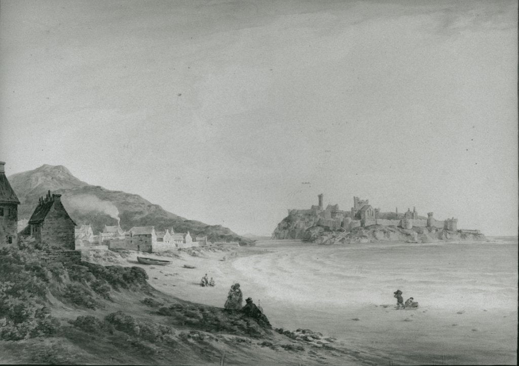 Detail of Peel Castle from the beach c.1795 by John ‘Warwick’ Smith