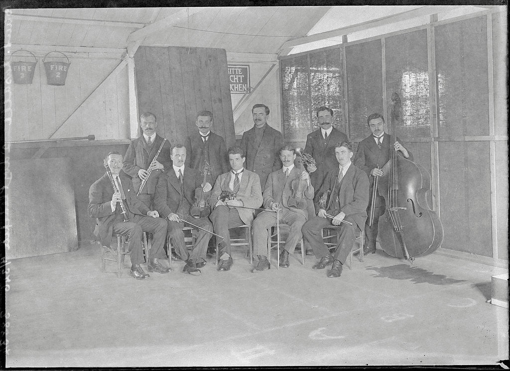 Detail of First World War Internee Orchestra inside internment hut, Douglas or Knockaloe by Anonymous