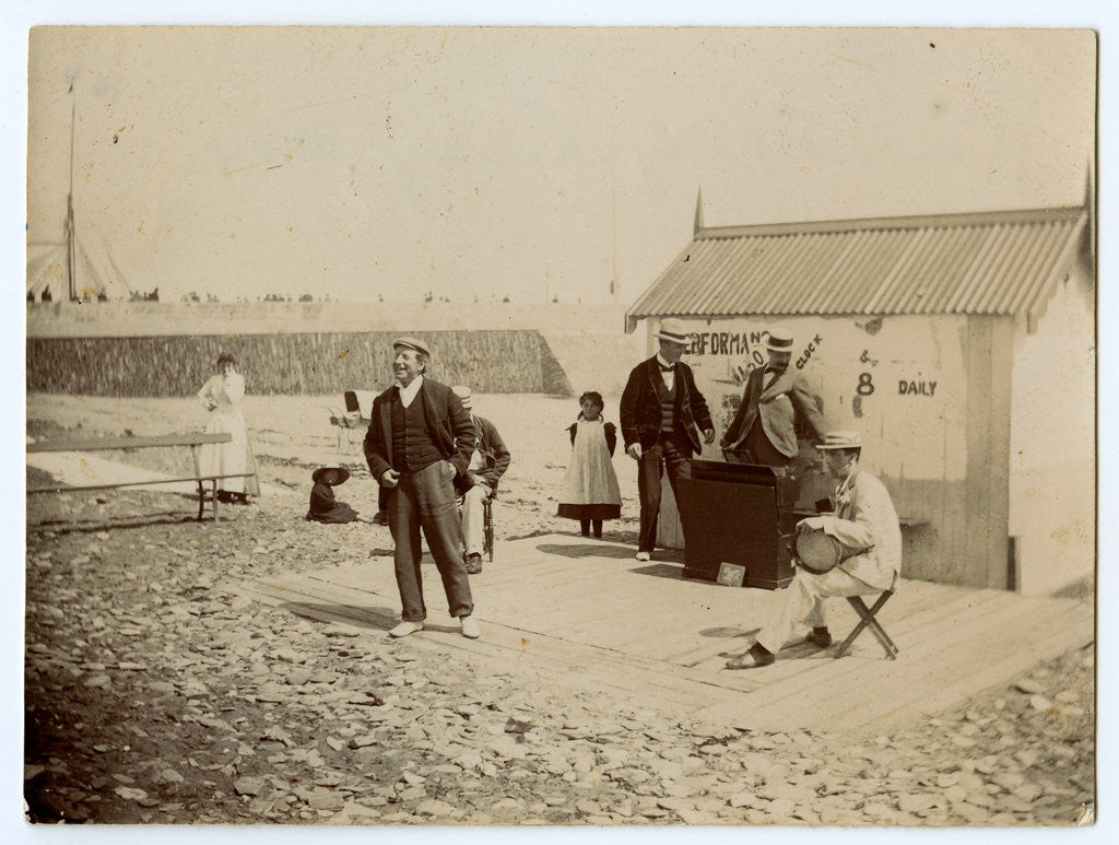 Detail of Performing musicians on Ramsey shore by Thomas Horsfell Midwood