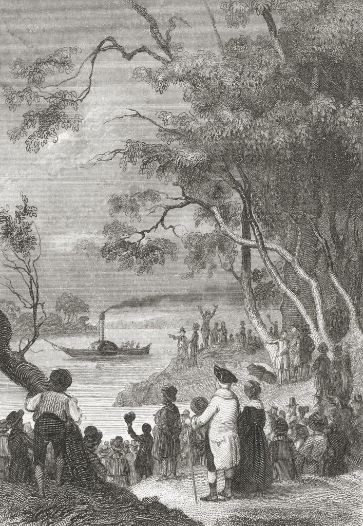 Detail of Crowd Gazing out at Sailing of New Boat the Fulton by Anonymous