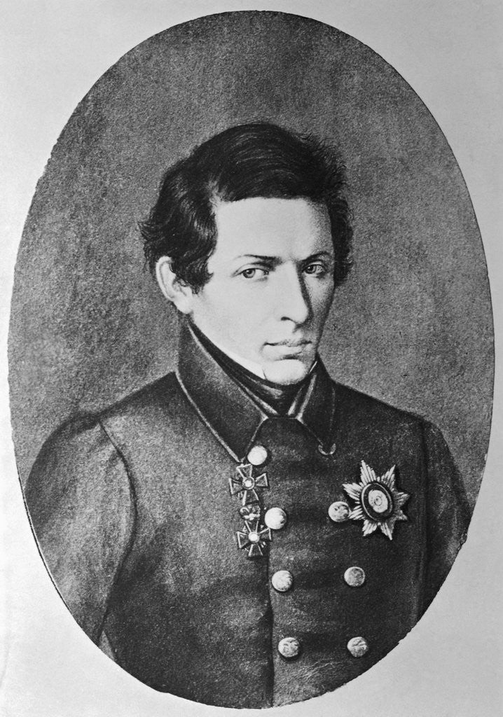 Detail of Portrait of Nicolai Lobachevski by Anonymous