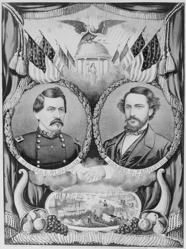 Detail of Campaign Poster for George McClellan and George H. Pendleton by Anonymous