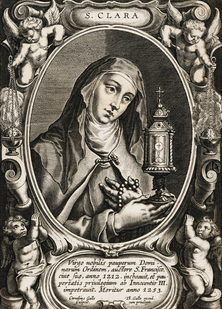 Detail of Portrait of Saint Clara of Assisi by Anonymous