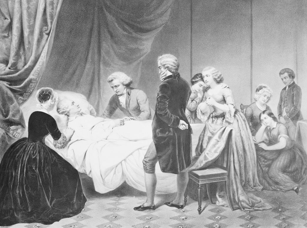 Detail of Painting of Attendants Comforting George Washington on His Deathbed by Anonymous