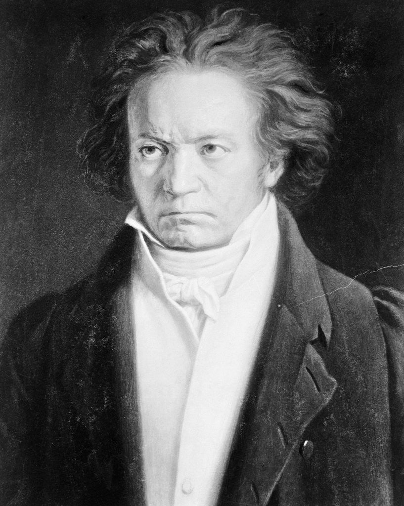Detail of Beethoven in Front View Portrait by Anonymous
