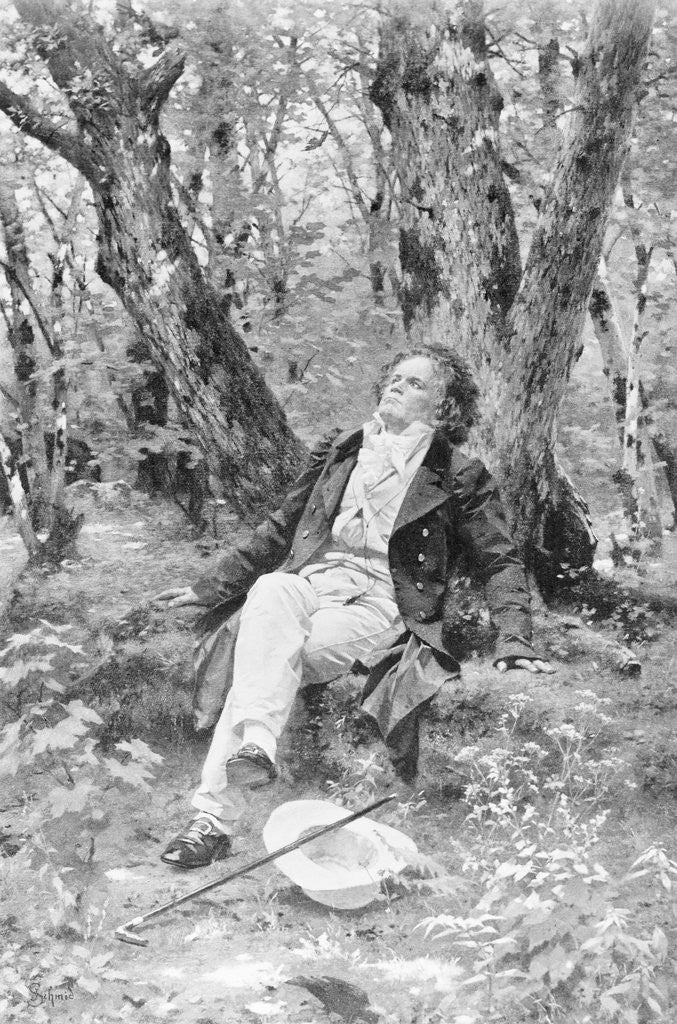 Detail of Beethoven Lounging in the Forest by Anonymous