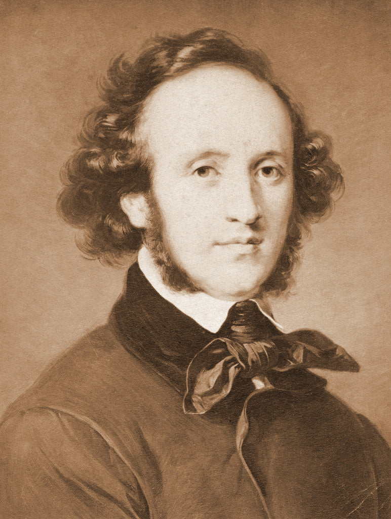 Detail of Composer Felix Mendelssohn in Suit by Anonymous
