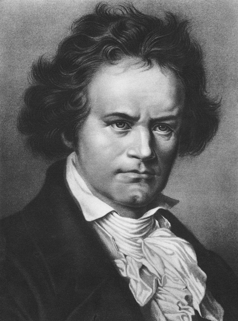Detail of Portrait of Composer Ludwig Van Beethoven by Anonymous