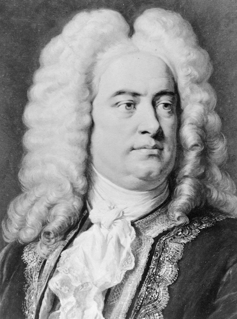 Detail of Drawing of Composer George Frederick Handel by Anonymous