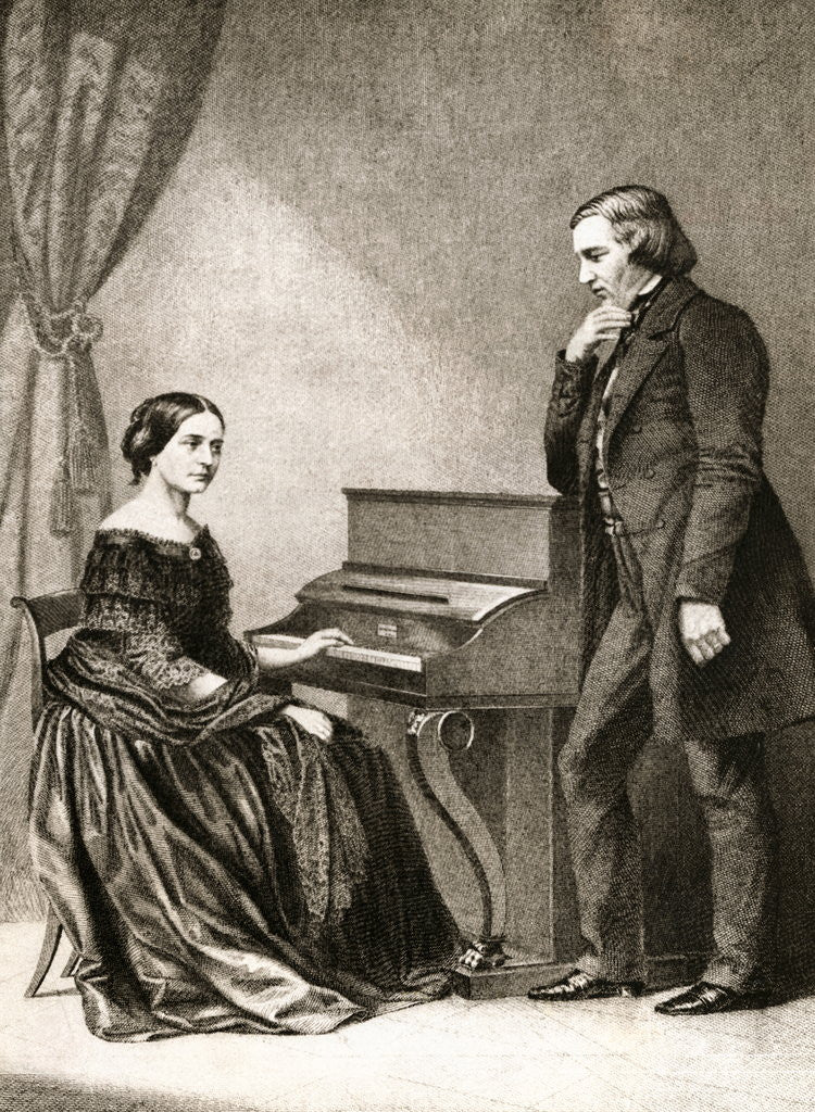 Detail of Clara and Robert Schumann by Anonymous