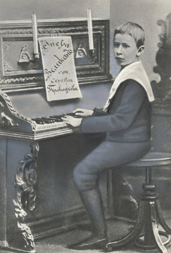 Detail of Composer Sergei Prokofiev Playing Piano as a Child by Anonymous