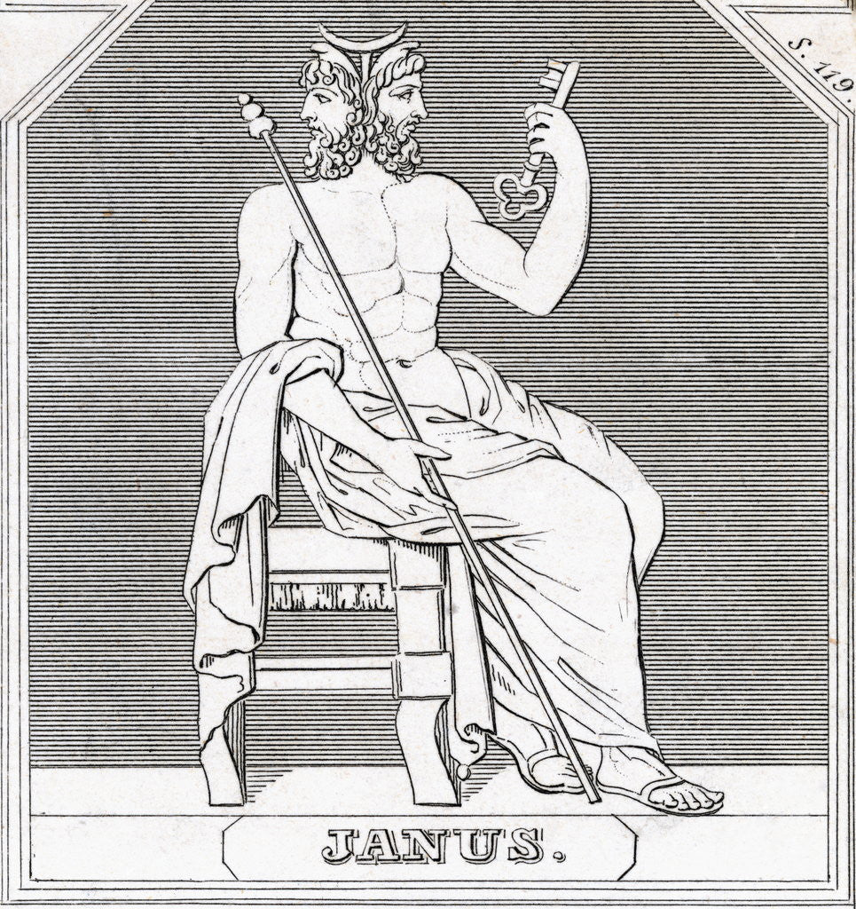 Detail of Mythological Roman Character of Janus by Anonymous