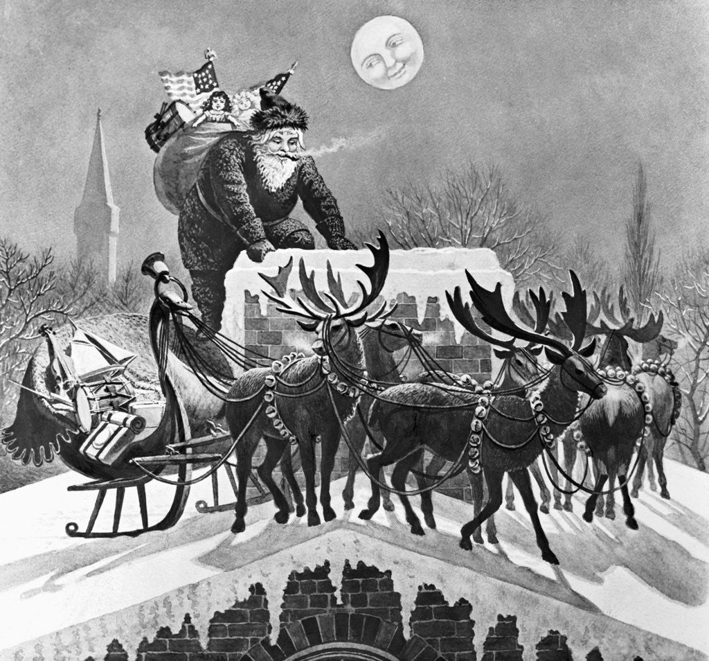 Detail of Illustration of St. Nick's Visit on Christmas Eve by Anonymous