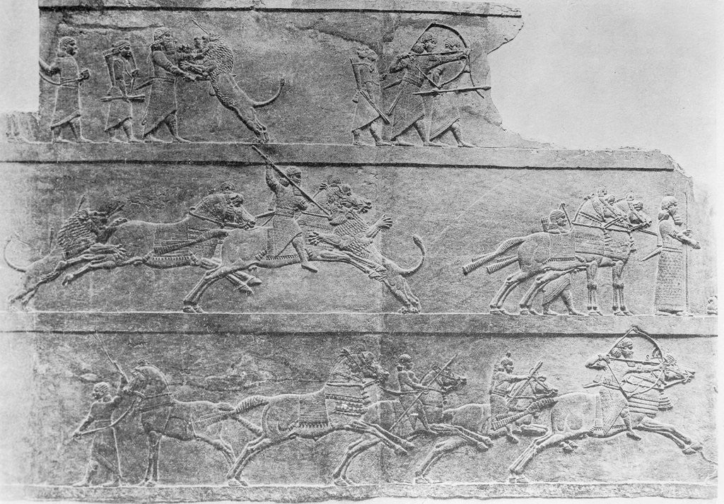 Detail of King Ashurbanopal Hunting Lions by Anonymous