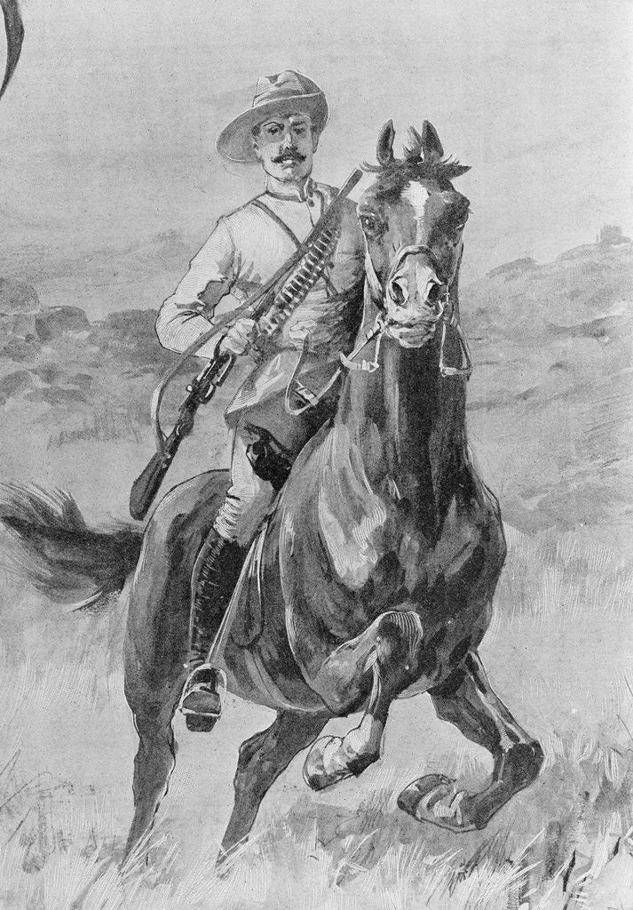 Detail of Drawing of Sir Leander Starr Jameson Riding Terrain by Anonymous