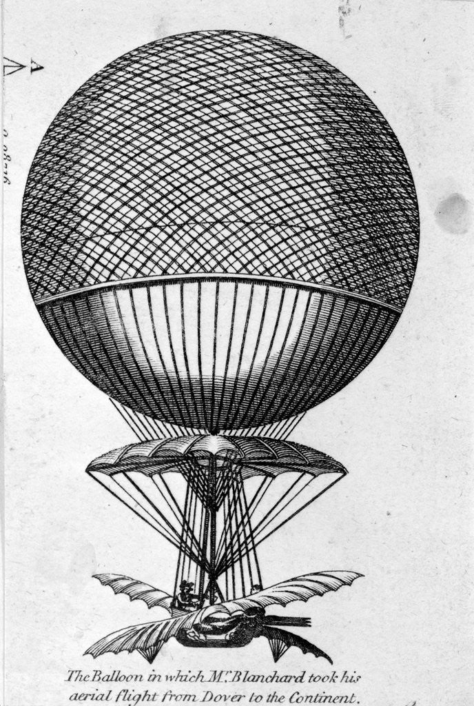 Detail of Engraving of Balloon Used by Jean Pierre Francois Blanchard