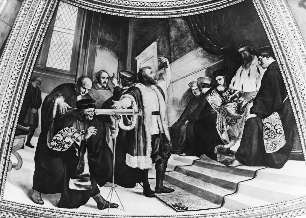 Detail of Galileo Demonstrating Telescope by Anonymous